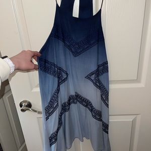 Dark to light blue dress